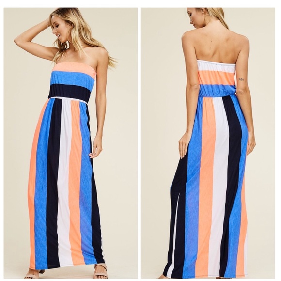 💙LAST ONE 💙 🧡 Striped Maxi Dress💙PRICE FIRM - Picture 3 of 4